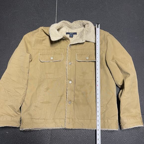 GAP Vintage Y2K Work Jacket CORDUROY Sherpa Lining Long Sleeve - Picture 4 of 8